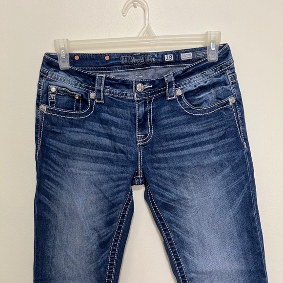 Miss Me Blue Denim Ankle Skinny Jeans Size 29 Style JP8715AK - Picture 3 of 12